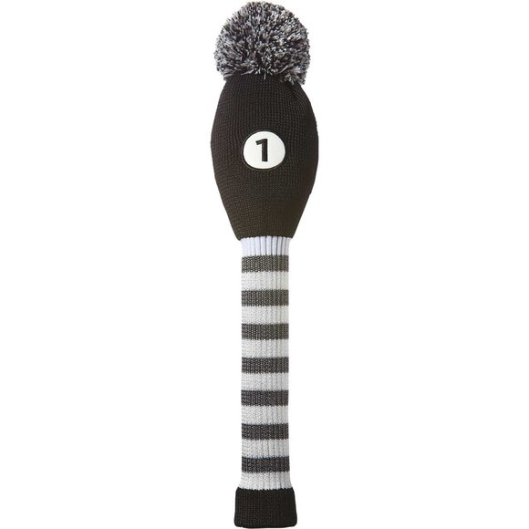 Maxfli Vintage Knit Driver Headcover, Black and White, NWT - Picture 1 of 4